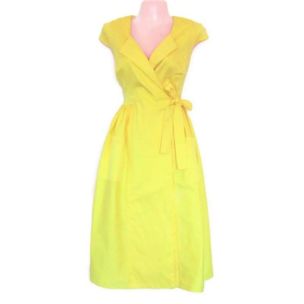 nwot collectif rockabilly yellow dress size 6 s - Picture 8 of 9